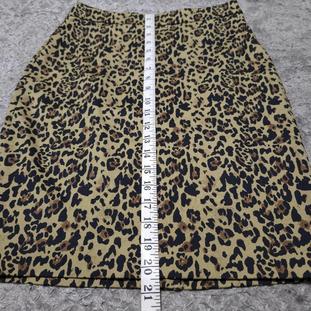 J CREW No. 2 Pencil Skirt in Leopard Print Bi-stretch Cotton Elastane, Lined, 2P - Picture 13 of 16
